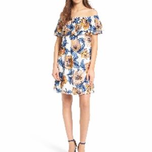 Floral dress with ruffle top